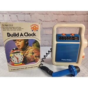 Lot -1984 Fisher Price My First am/fm Radio &  Microphone + Build a Clock